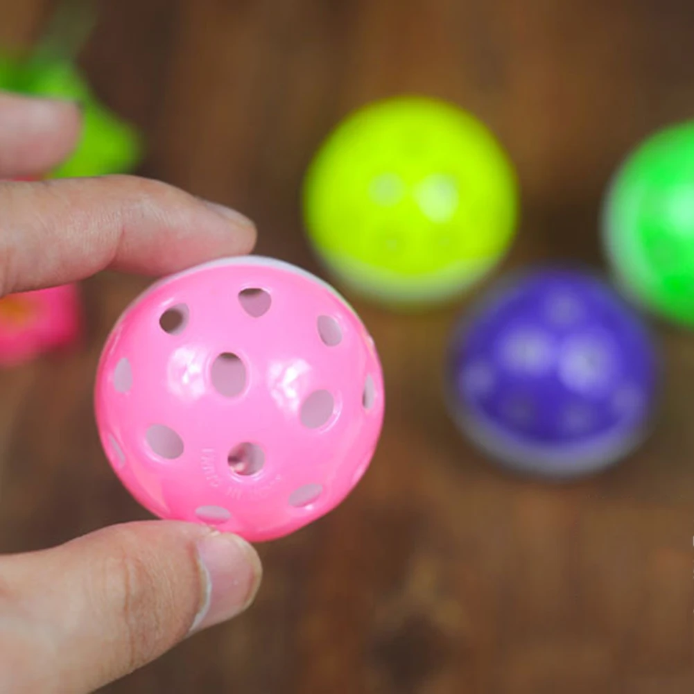 HOT SALE! Plastic Puppy Cat Round Play Ball with Bell Pounce Chase Rattle Pet Chew Toys