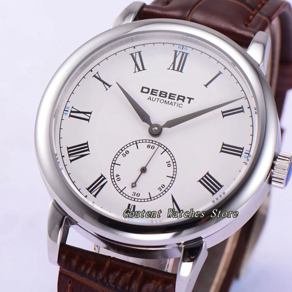 40 мм Debert Чайка 1731 SS. Кожаный чехол сапфир Стекло автоматический Для мужчин