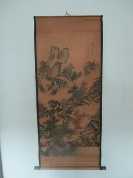 

Home wall decoration painting ,Chinese old paper scroll painting , Tang bo hu "mountain landscape " 004