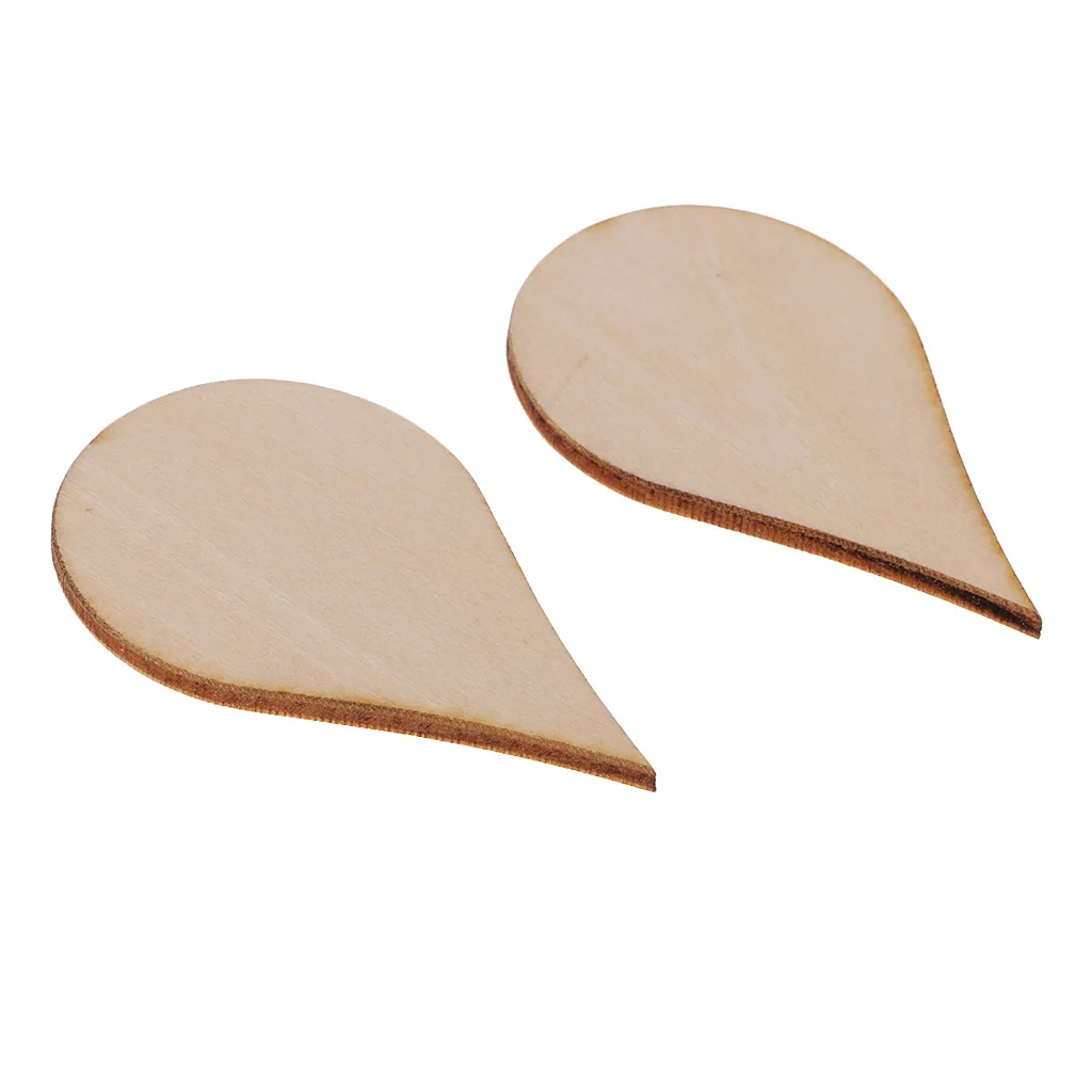 Wooden MDF Drop Shapes Craft Blank Wood Embellishment for Scrapbooking Wedding Party Baby Feet Christmas Decorations DIY