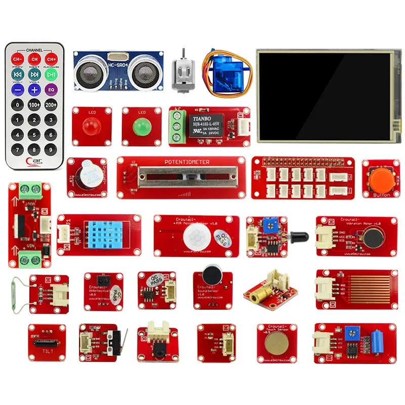 

Elecrow Raspberry Pi 3 Starter Kit LED Sensor Modules 9G Servo DIY Electronic Education User with Retail Box Free Shipping
