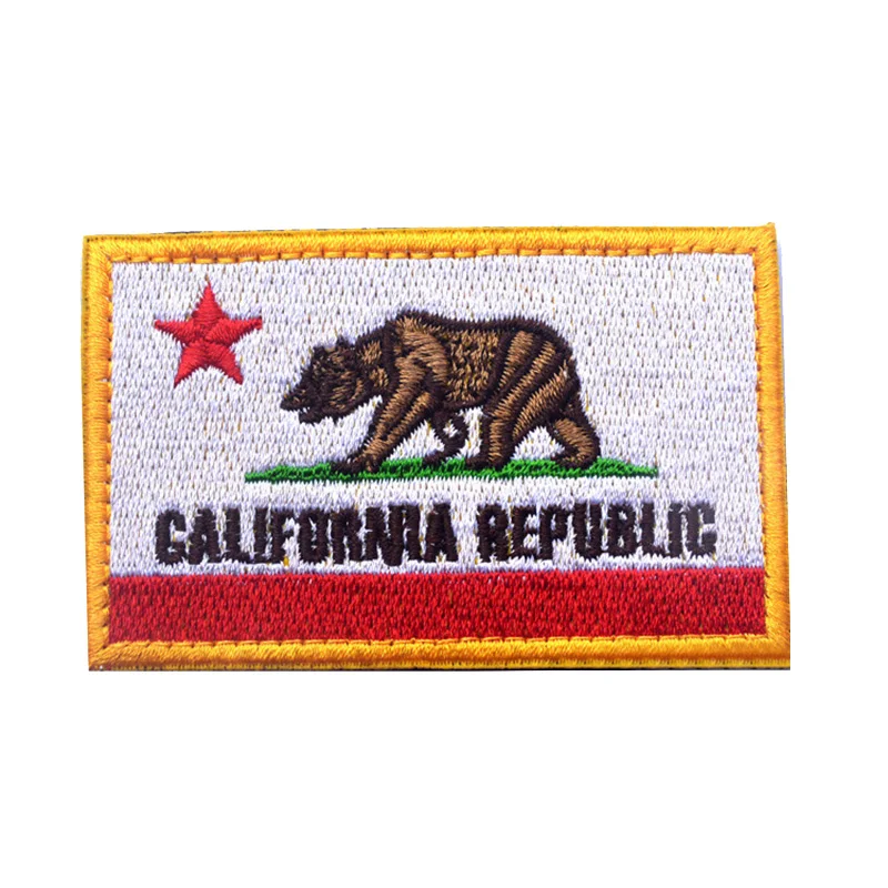 

CALIFORNIA REPUBLIC Flag Tactical Morale Patch 3D Embroidered Applique Hook & Loop Clothing Patch For Jackets Jeans Backpack Hat