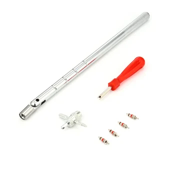 

1 set Valve Car Tire Valve Repair Tool Installation Chrome Kit Valve Stem Puller Valve Cores Tire Repair Tool