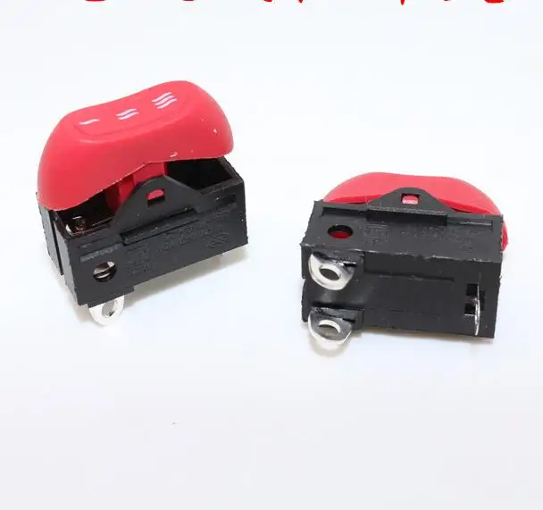 Rocker Switch For Hair Dryer 6A with 3 pins Third gear Red