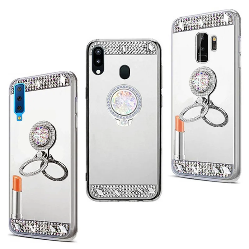 

For Samsung Galaxy S9 S8 plus S10 J6 a6 a8 a7 2018 Case M10 M20 S10e j7 neo S7 Edge 2016 a3 a5 2017 Mirror crystal Phone cover