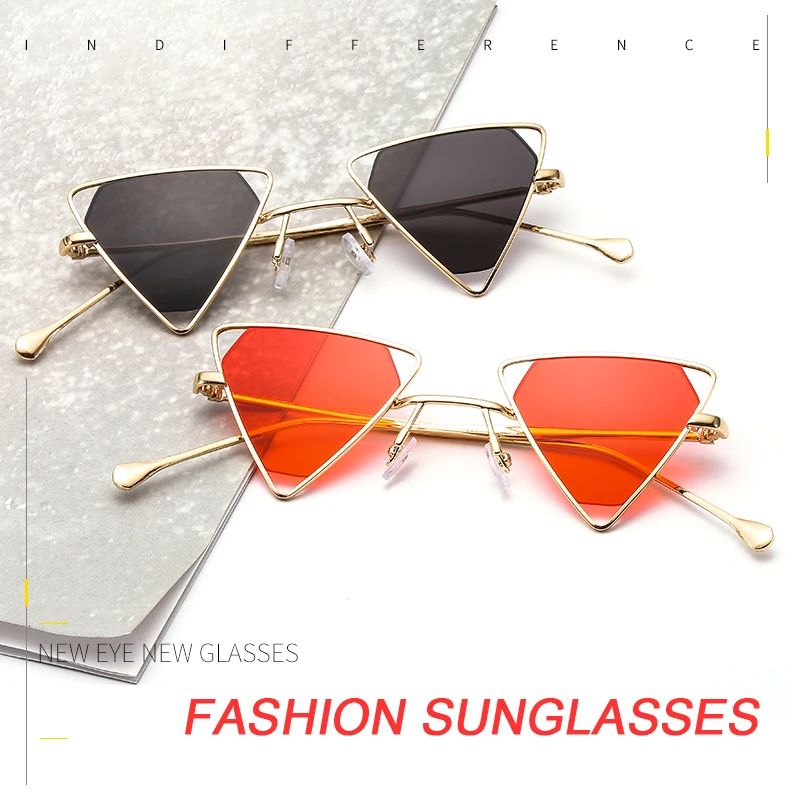 Модные треугольные очки, женские, известный бренд, простой дизайн, винтажные, трендовые солнцезащитные очки, белые, черные, UV400