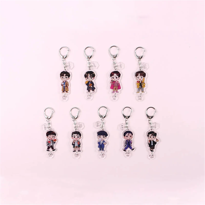 

Youpop KPOP EXO 6th Anniversary Album Acrylic Plastic Key Chain Cartoon Fashion Personalized Key Ring Pendant Keyring YSK497