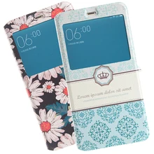 Luxury Paint Color Flip PU Leather Case for Xiaomi Redmi Note 3 Note 3 Pro 5.5 With Touch Window Stand Phone Bags Cover Coque