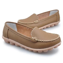 2017 Spring Summer Women Flat Shoes Woman Slip On Loafers Women’s Fashion Leather Shoes Moccasins Female Footwear Plus Size 41