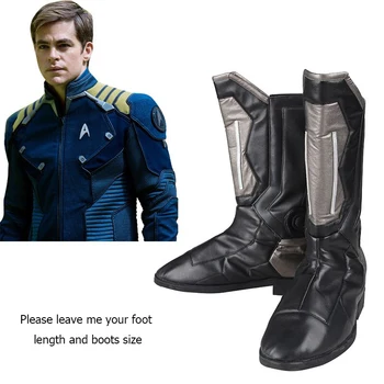 

Trek Beyond Cosplay Boots Superhero Captain Kirk Cosplay Shoes Commander Battle Boots Custom Made Adult Men Cosplay Boots