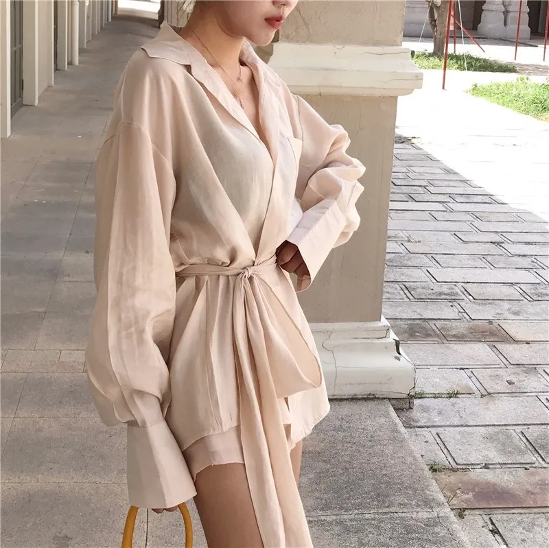 

Summer Women Pant Suits Casual Solid Color Office Lady Set Shorts Korean Version New Solid Color Loose Suit