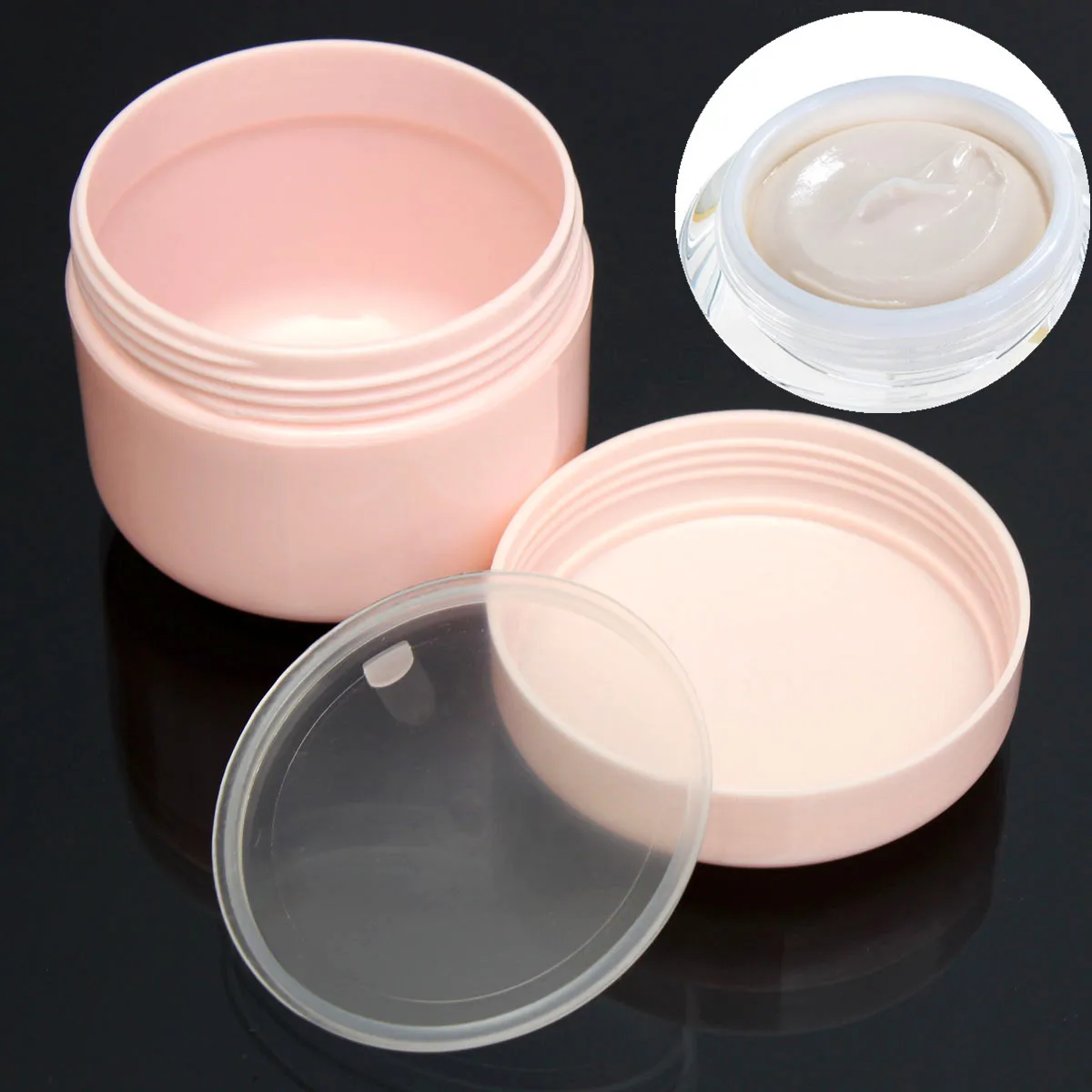 1pcs 50ml Pink Plastic Empty Cosmetic Cream Jars Cosmetic Packing