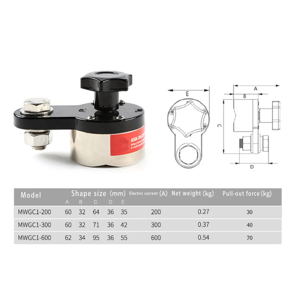 

200A Magnetic Welding Ground Clamp Holder 30kg Force
