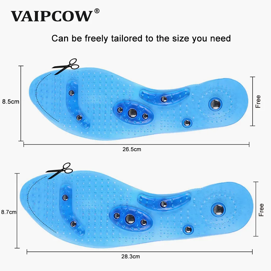 2 пары, женские и мужские силиконовые стельки, магнитная терапия, анти усталость, забота о здоровье, массажные стельки