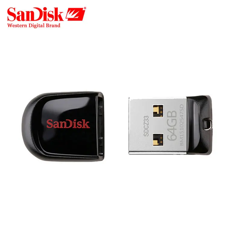 SanDisk Cruzer Fit CZ33 Super mini USB флеш накопитель 64 ГБ 2 0 sandisk 32 Гб карта памяти 16 u диск|USB