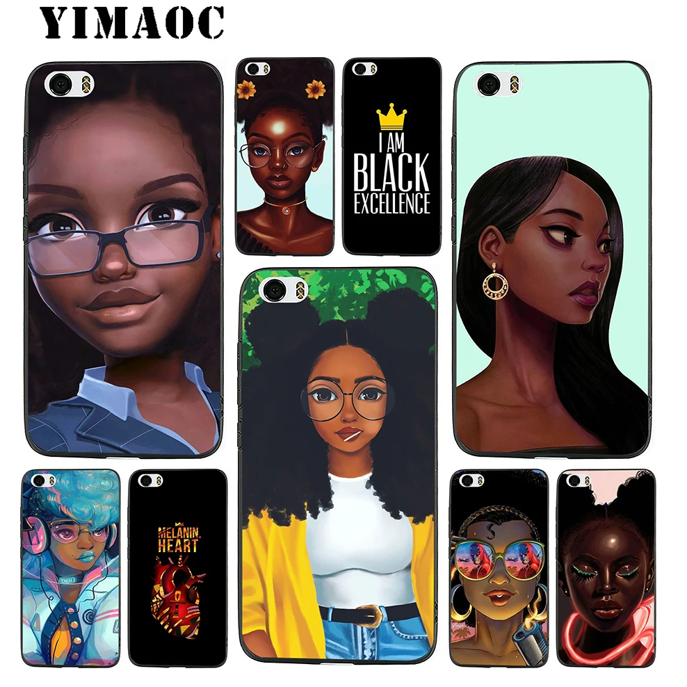 Мягкий силиконовый чехол YIMAOC Princess Black Melanin для Xiaomi Redmi Note 9 Mi 8 Se 7 6 6A A1 A2 4X 4A 5A 5 MAX 3 MiA1 |