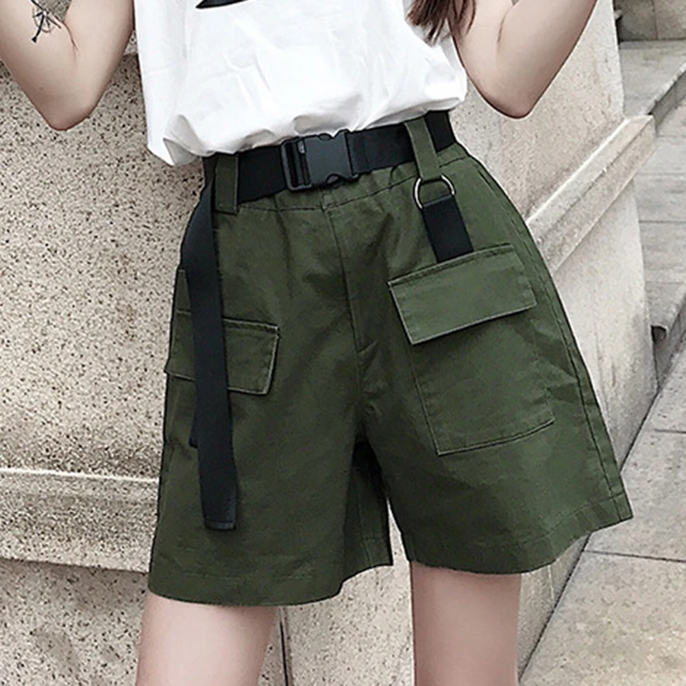 Pantalones cortos de talla grande con para ropa de calle informal, Cargo, verde militar, 2019|Pantalones cortos| - AliExpress