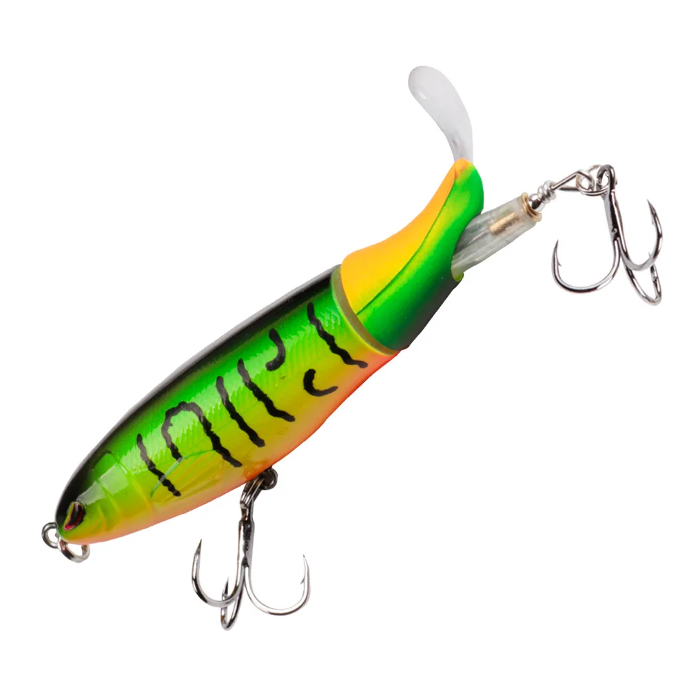 

100mm/13g Propeller Lure Whopper Popper Fishing Bait Topwater Artificial Hard VIB Bait Plopper Soft Tail Fishing Tackle