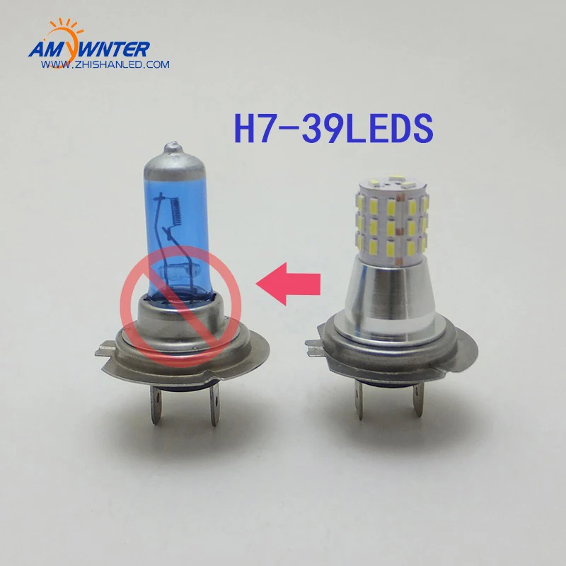 

AMYWNTER 12V 24V H7 led bulb Fog Lights Tail Signals Headlight Bulbs White LED Car Light 4w Lamp Bulb 10-30V 4W H7 led bulb