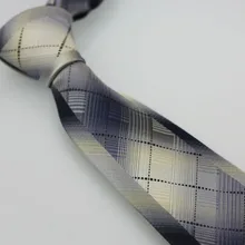 YIBEI coahella Ties Border Серебряный Серый галстук в клеточку модный Мужской трикотажный галстук повседневный бизнес свадебное платье ручной работы