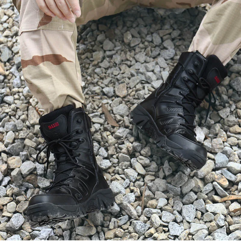 

Men Military Leather Boots Special Forces Tactical Desert Boots Combat Boats Outdoor Shoes Ankle Snow Boots HH-238