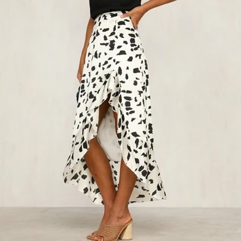 

Fashion Vintage High Waist Midi Skirts Polka Dot Pattern Women Skirt Sexy Slim Wild Women Skirt Casual Slip Irregular Skirt