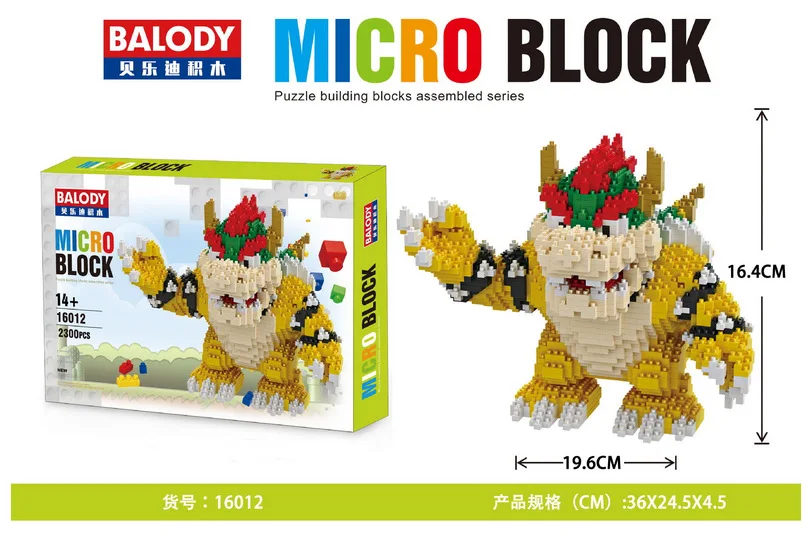 

(Difficult Challenge) Balody 16012 Mini Blocks Mario Bowser Koopa Diamond Particles Doll Magic Diamond Building Bricks Toys