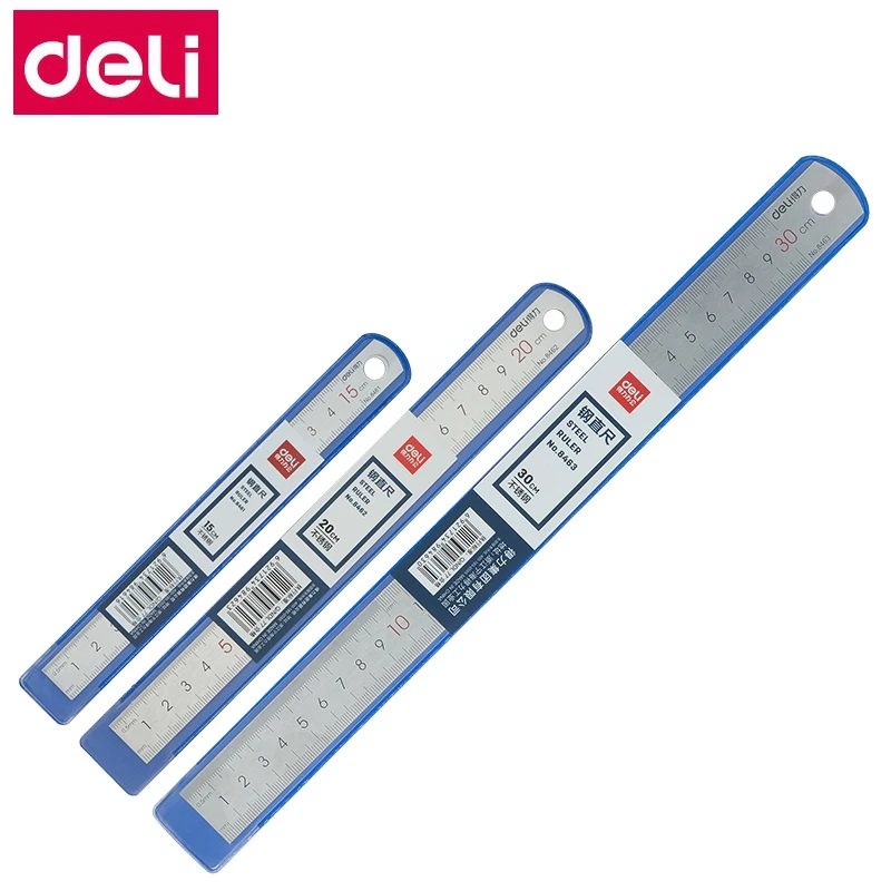 1 шт Deli 8461/8462/8463/8464 офисный стол стальная линейка прямая Линейка металлическая из