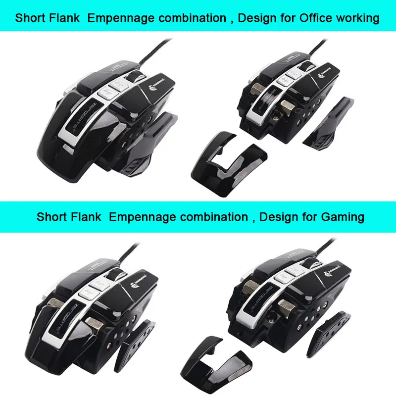 Wired Gaming Heavy Gamer Mouse Professional Macro Programming DIY Detachable Mouse RGB Backlit LED Computer PC Rechargeable Mice