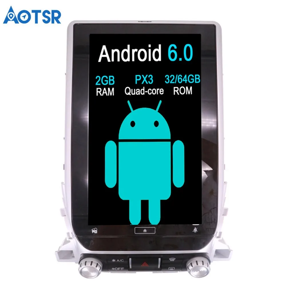 Автомобильный мультимедийный стерео проигрыватель Aotsr Android Tesla style 13 6 без DVD