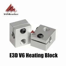 1 шт Reprap E3DV6 алюминиевый обогреватель блок цельнометаллический E3D V6 экструдер для HotEnd 20*16*12 мм для 3D-принтеры Запчасти