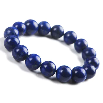 

Genuine 12mm Natural Lapis Lazuli Bracelet For Women Men Powerful Crystal Stretch Round Bead Bracelet AAAAA