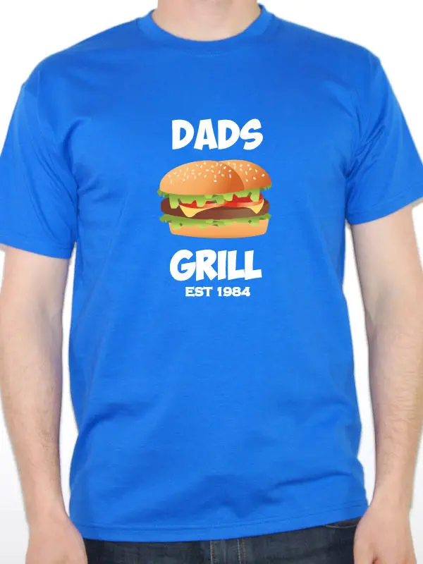 Clever Shirts Dads Grill Est 1984 Cooking Food Father Novelty Men'S