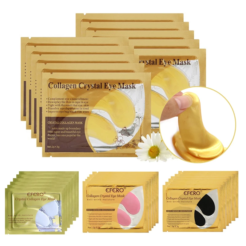 

Gold Masks Crystal Collagen Eye Mask Face Mask Gel Eye Pads Skin Care Anti-Puffiness Anti-Wrinkle Aging Moisturizing Eye Patches