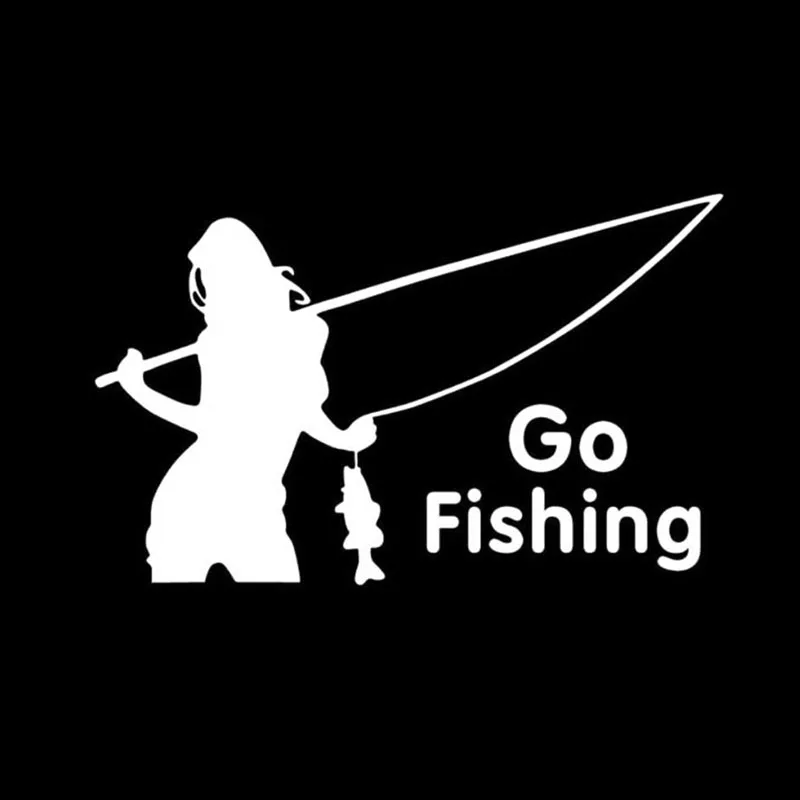 16 8 см * 10 9 Go Fishing Woman наклейки с дизайном рыбы виниловые для женщин рыбы|sticker vinyl|fishing