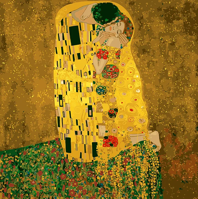 Kiss gustav klimt DIY картина по номерам украшение для дома для гостиной DIY Цифровой Холст масляной стены Искусство картина для HomeWall