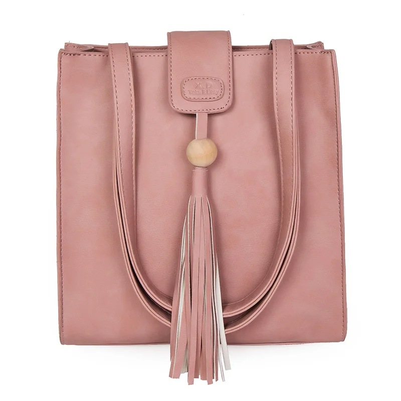 Women Bag Female Handbags Leather Big Tote Over Shoulder Bags Tassel