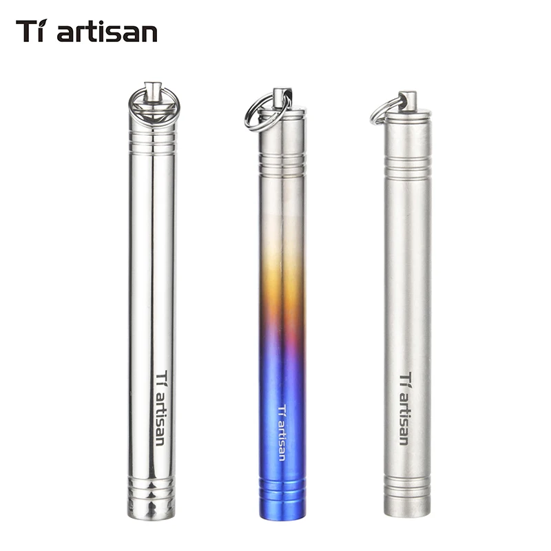 Tiartisan Metal Toothpick Holder Outdoor Camping Titanium Tooth Pick Holder Portable Eco-friendly Titanium EDC Tool