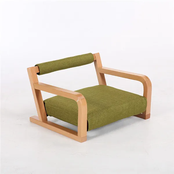 Деревянное кресло пол японский Zaisu Стул Азия Япония традиционными татами безногий для гостиной деревянный подушка для сиденья обивка