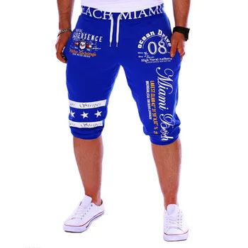 

Fashion New Men's Pants Drawstring Elastic Waist Printing Loose Sports Pants c0304