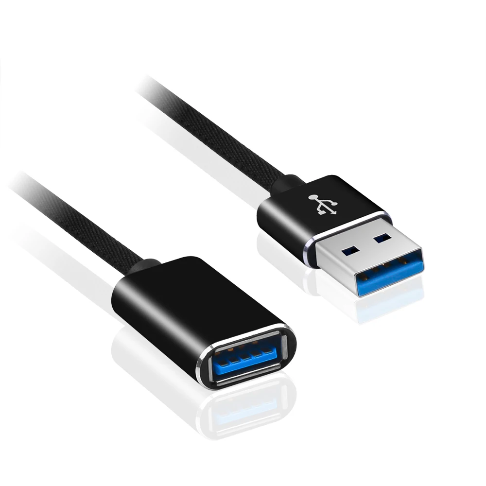 1 м USB удлинитель супер скорость USB2.0 Синхронизация данных USB 2,0 удлинитель Кабель USB2.0 УДЛИНИТЕЛЬ провод для ПК компьютер принтер - Цвет: Black