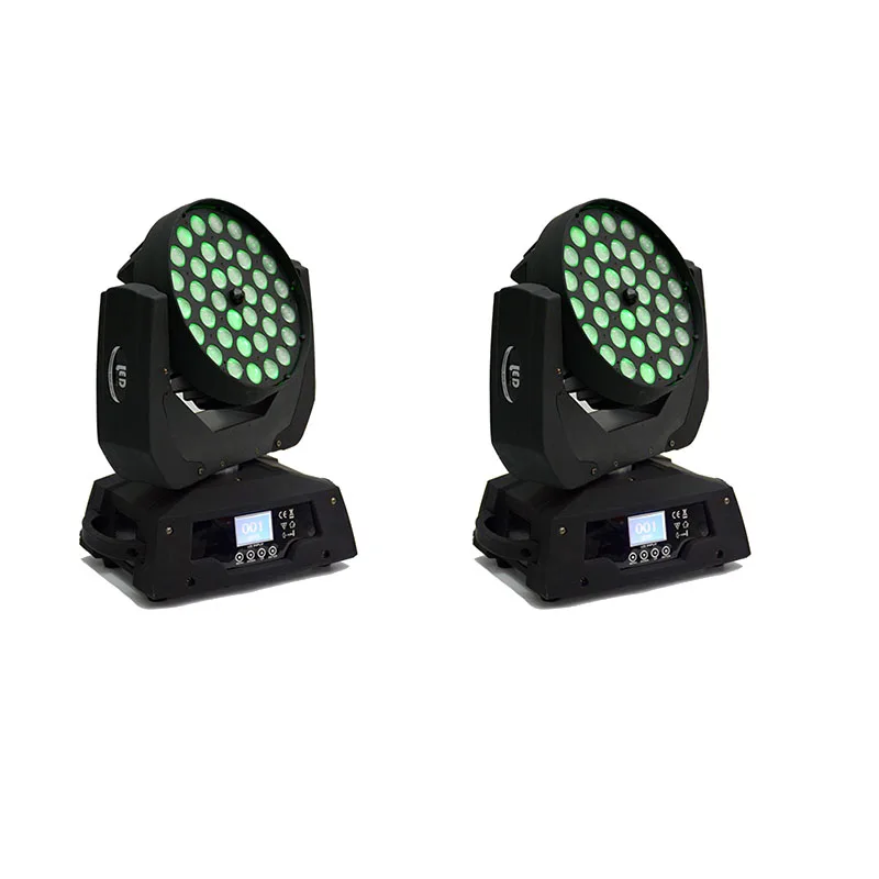 2 шт./лот 10-60 градусов зум 36x18 Вт 6 в 1 rgbwauv led моющаяся движущаяся головка powercon