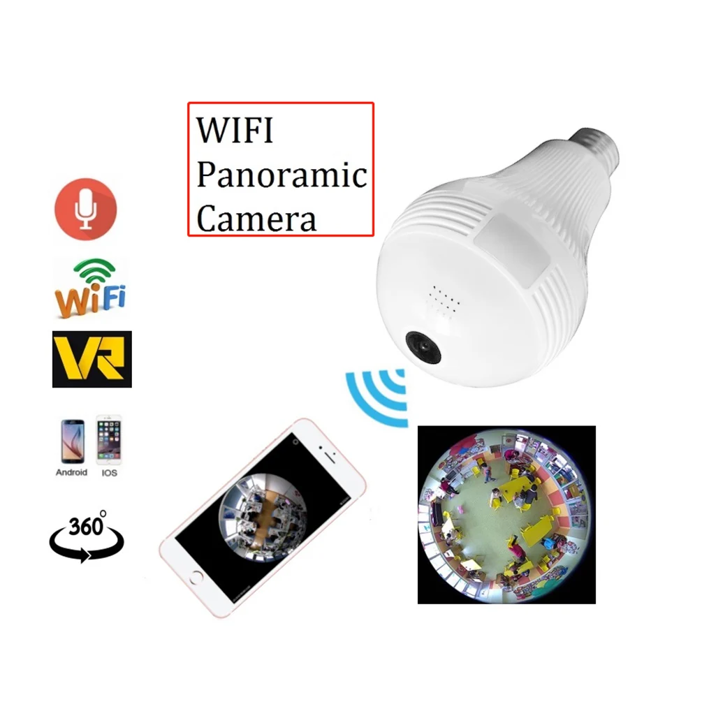 Беспроводная IP камера LEDGLE E27 светодиодная лампа Wi Fi 960P панорамная