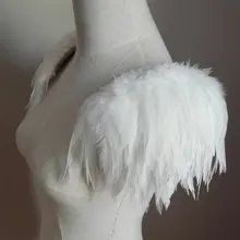 Эполеты ручной работы из перьев слоновой кости# FSP15007