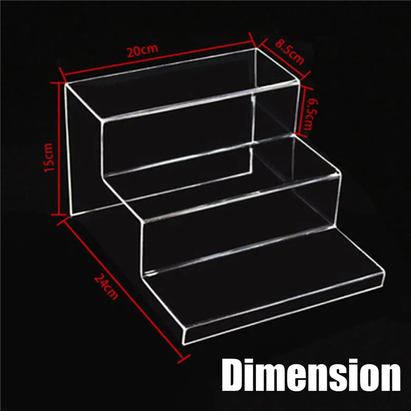 

3-Tier Acrylic Display Stand Cosmetics Retail Riser Nail Polish Jewelry Showcase