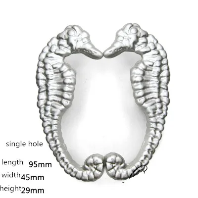 Винтаж DIY гиппокамп ручки и Ручка мебельная ящика декоративные ручки тянет корпусной Шкаф Кухня дверная ручка - Цвет: Серебристый