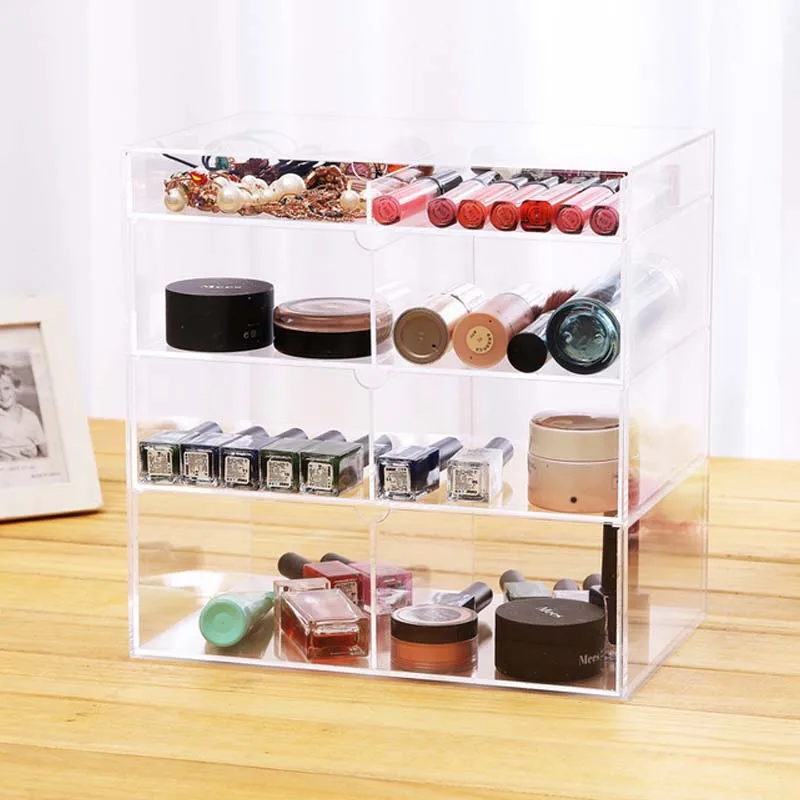 Acrylic Clear Plastic Lipstick Nail Polish Cosmetic Jewelry Storage Box