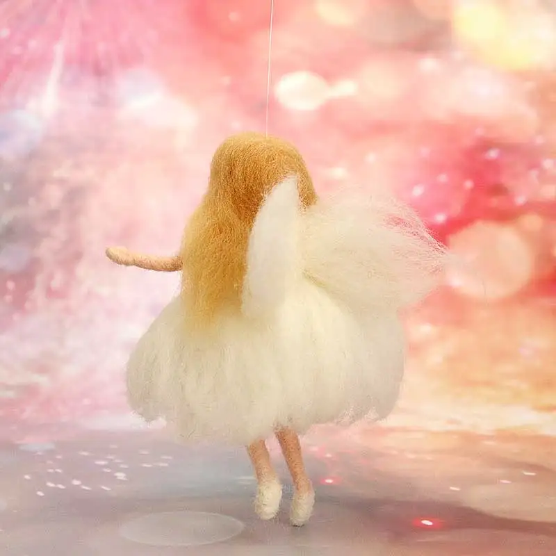 Non-Finished Women Wedding Decoration Angel Fairy Girl Wool Needle Felting Gift For Christmas Birthday Fieltro Handmade Material