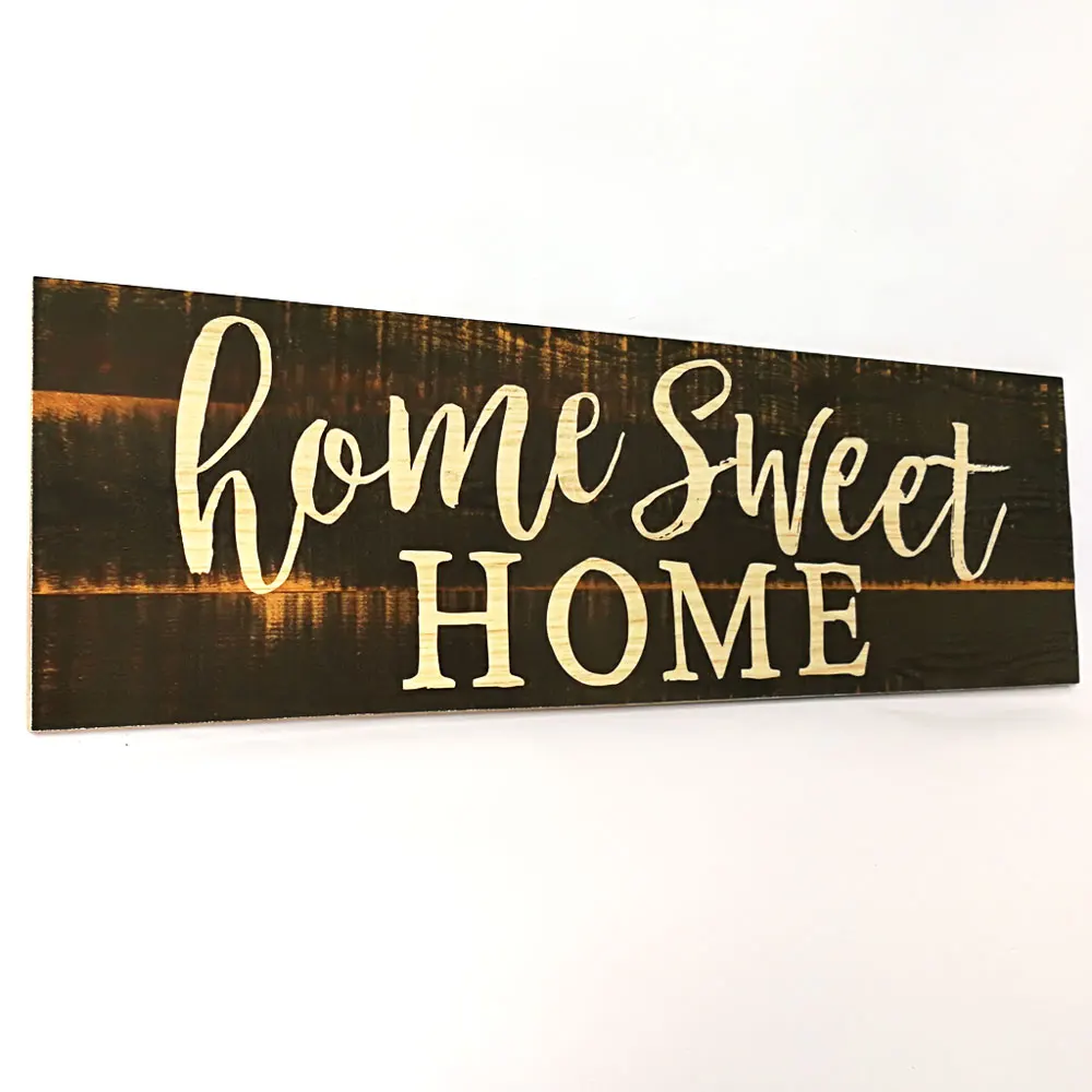 البيت السعيد خشبية ريفي الخشب علامة الرف خزانة الإبداعية خمر هووسورمينغ الطاولة انقطاع كلمة ديكور مستطيل الشكل