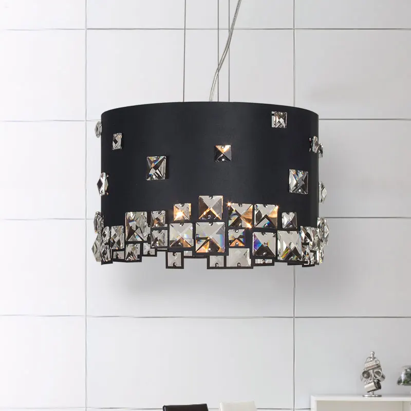 Crystal LED meal pendant round simple modern creative personality living room bedroom restaurant lamps